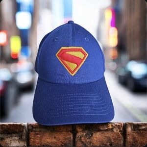 New Era Superman baseball cap with the classic S-shield emblem Blue